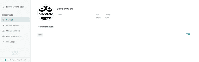 Space ID on Cloud Settings Space ID on Cloud Settings
