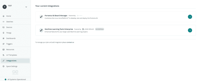 Arduino Cloud Homepage with Add-ons Arduino Cloud Homepage with Add-ons