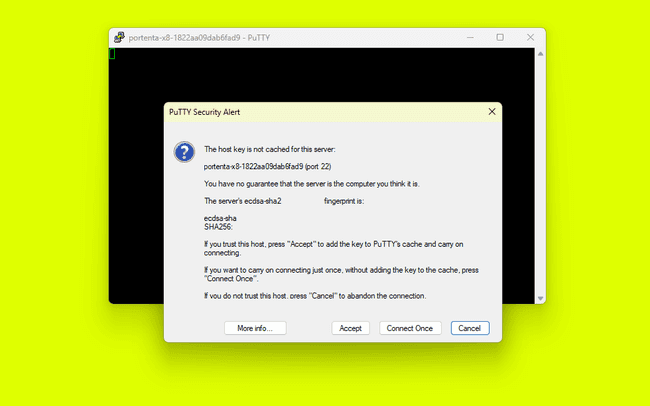 Portenta X8 SSH Session with PuTTY - Authentication Portenta X8 SSH Session with PuTTY - Authentication