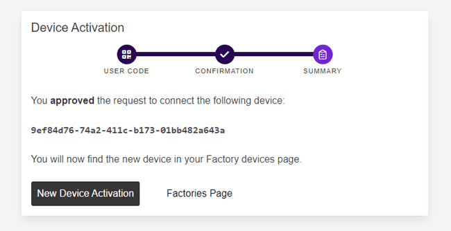 FoundriesFactory device registration completed FoundriesFactory device registration completed